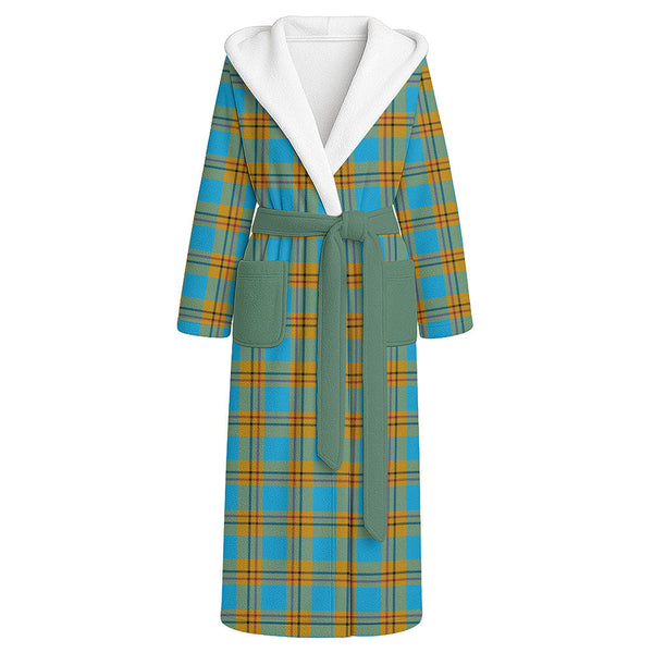 Carlisle (Carlill) Ancient Clan Badge Tartan Flannel Hooded Bathrobe