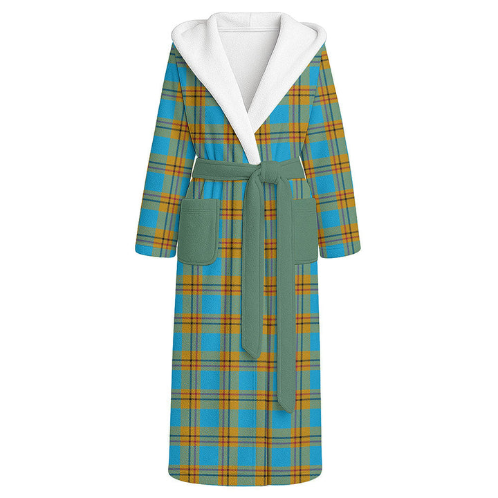 Carlisle (Carlill) Ancient Clan Badge Tartan Flannel Hooded Bathrobe