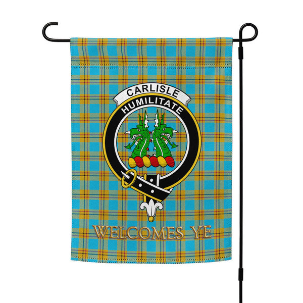 Carlisle (Carlill) Ancient Clan Badge Tartan Garden Flag