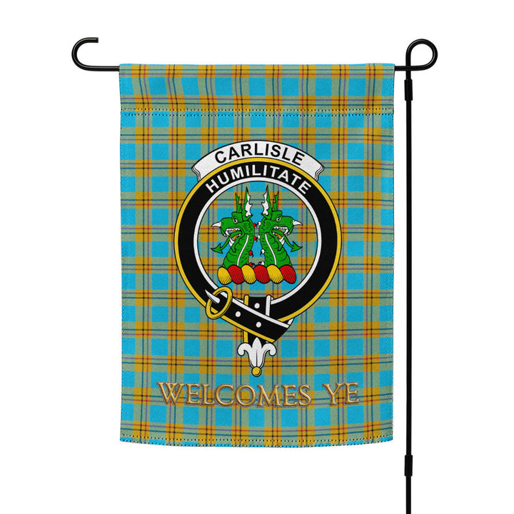 Carlisle (Carlill) Ancient Clan Badge Tartan Garden Flag