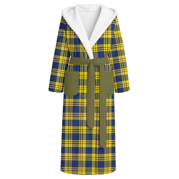 Carlisle (Carlill) Modern Clan Badge Tartan Flannel Hooded Bathrobe
