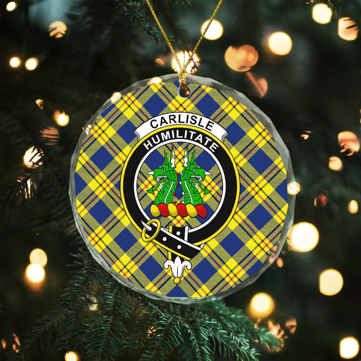Carlisle (Carlill) Modern Clan Badge Tartan Glass Ornament