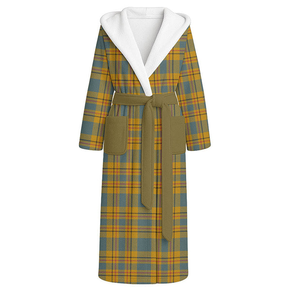 Carlisle (Carlill) Weathered Clan Badge Tartan Flannel Hooded Bathrobe