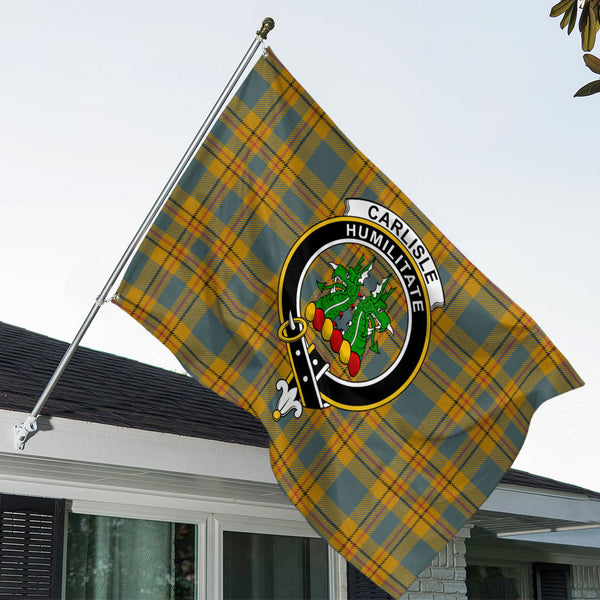 Carlisle (Carlill) Weathered Clan Badge Tartan House Flag