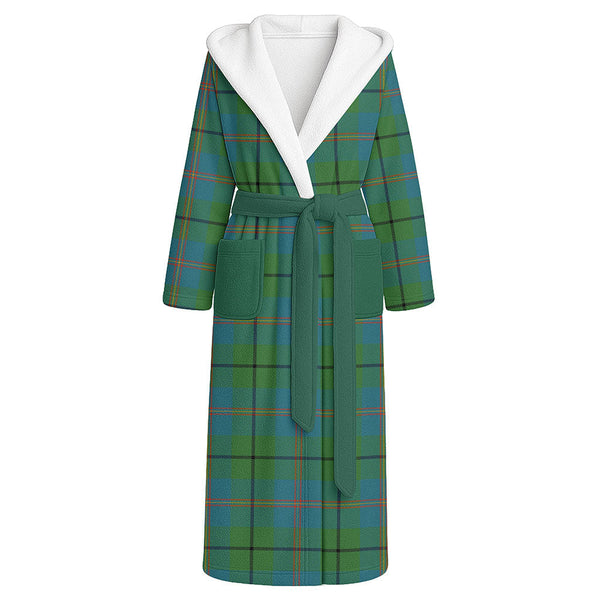 Carmichael Ancient Clan Badge Tartan Flannel Hooded Bathrobe