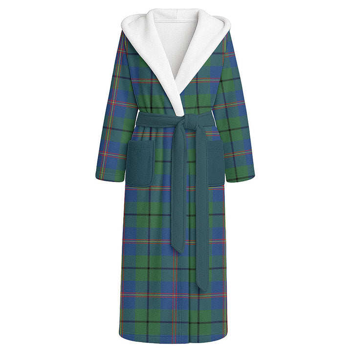 Carmichael Modern Clan Badge Tartan Flannel Hooded Bathrobe