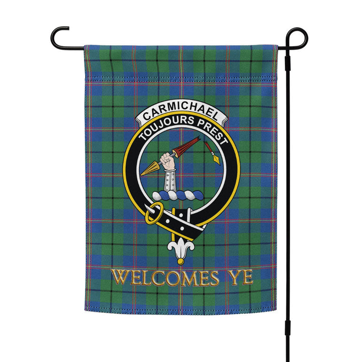 Carmichael Modern Clan Badge Tartan Garden Flag