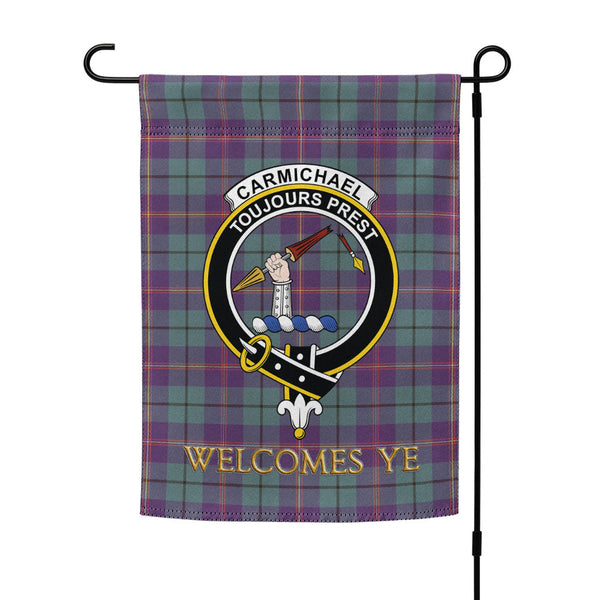 Carmichael Weathered 2 Clan Badge Tartan Garden Flag