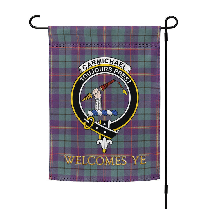 Carmichael Weathered 2 Clan Badge Tartan Garden Flag