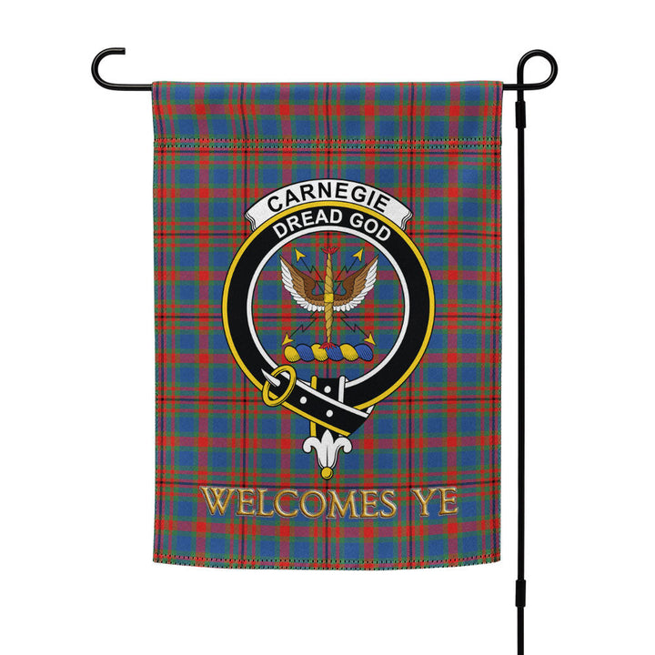 Carnegie Modern Clan Badge Tartan Garden Flag