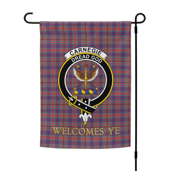 Carnegie Weathered Clan Badge Tartan Garden Flag