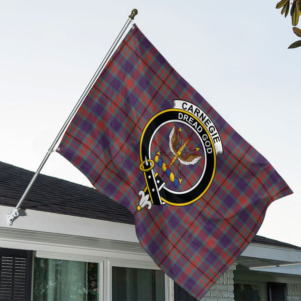 Carnegie Weathered Clan Badge Tartan House Flag