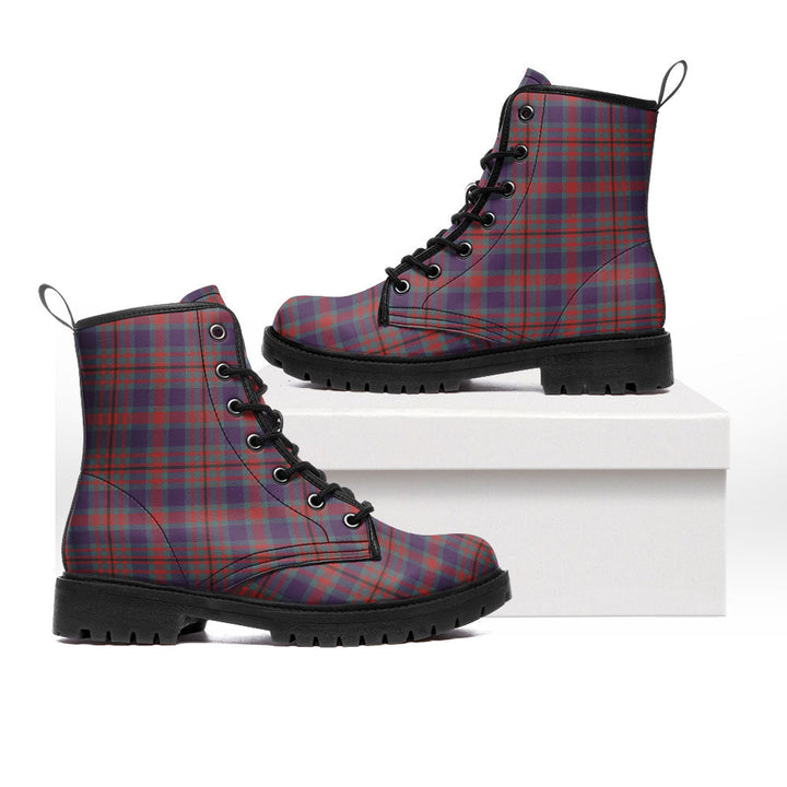 Carnegie Weathered Clan Badge Tartan Leather Boots