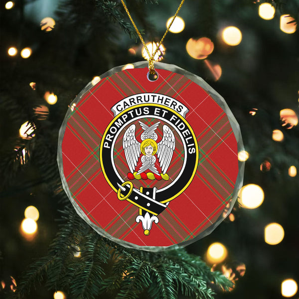 Carruthers Modern Clan Badge Tartan Glass Ornament