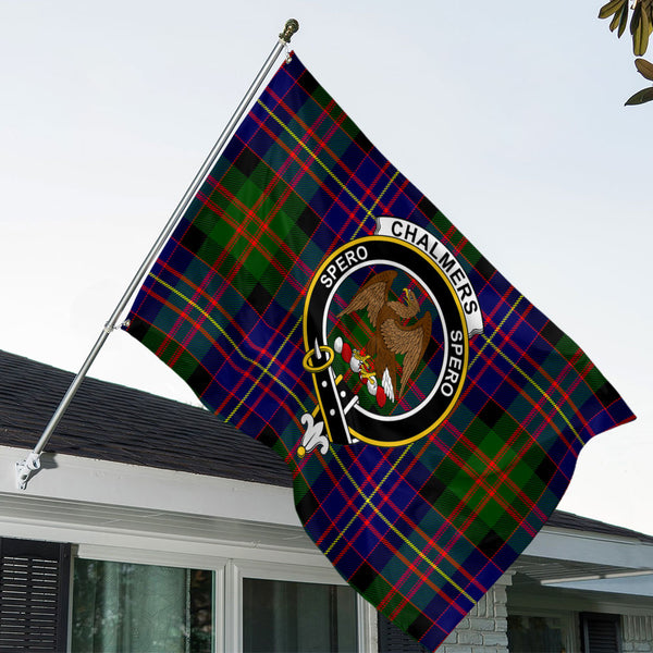 Chalmers Modern Clan Badge Tartan House Flag