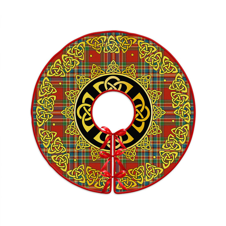 Chattan Ancient Clan Badge Tartan Christmas Tree Skirt Golden Celtic Heritage