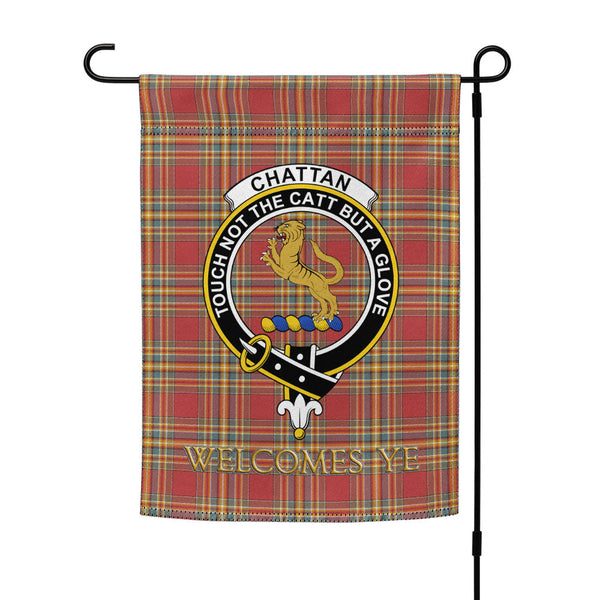 Chattan Weathered Clan Badge Tartan Garden Flag