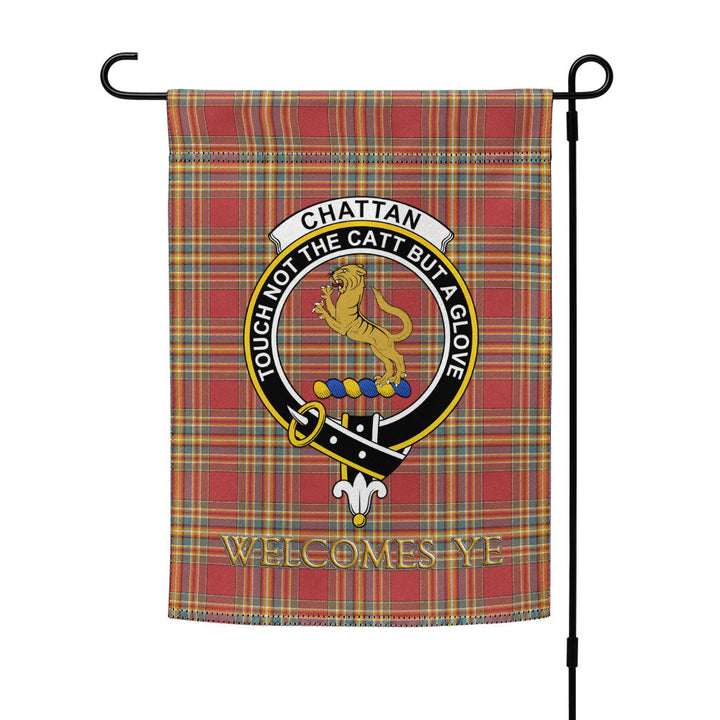 Chattan Weathered Clan Badge Tartan Garden Flag
