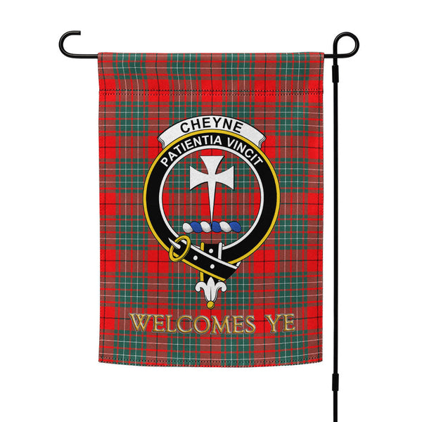 Cheyne Clan Badge Tartan Garden Flag