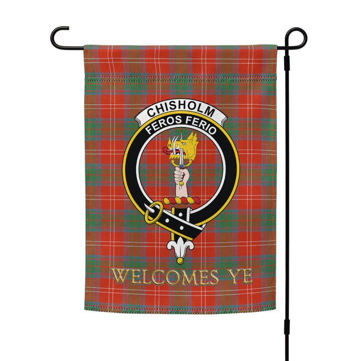 Chisholm Ancient Clan Badge Tartan Garden Flag