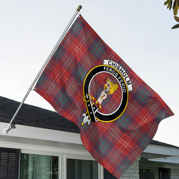 Chisholm Weathered Clan Badge Tartan House Flag