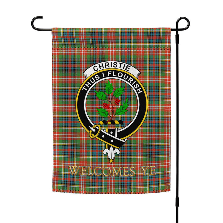 Christie Ancient Clan Badge Tartan Garden Flag