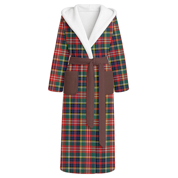 Christie Modern Clan Badge Tartan Flannel Hooded Bathrobe