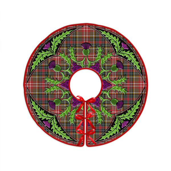Christie Weathered Clan Badge Tartan Christmas Tree Skirt Scottish Thistle Design