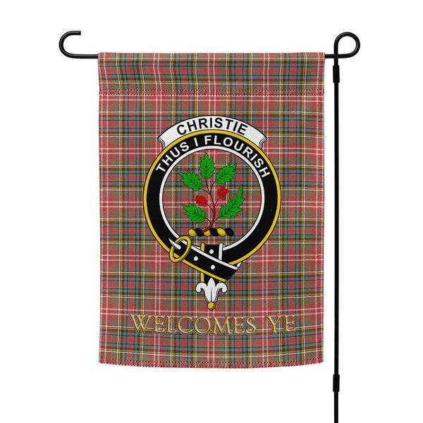 Christie Weathered Clan Badge Tartan Garden Flag