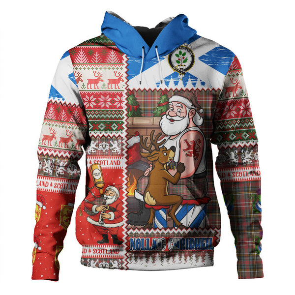 Christie Weathered Clan Badge Tartan Hoodie Scottish Santa Tattoo Christmas Comic Patchwork Style