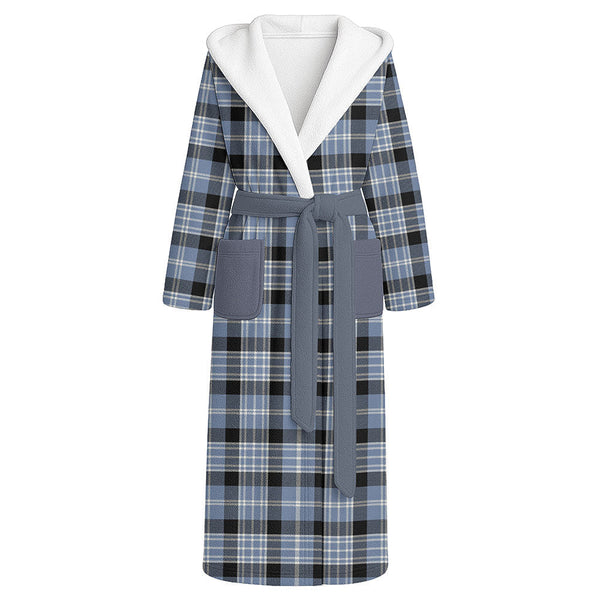 Clark Ancient Clan Badge Tartan Flannel Hooded Bathrobe