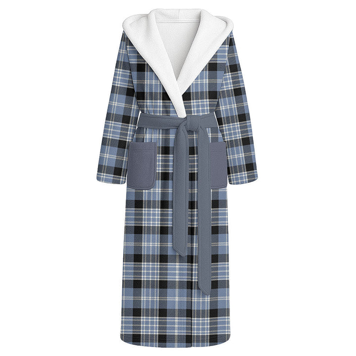 Clark Ancient Clan Badge Tartan Flannel Hooded Bathrobe
