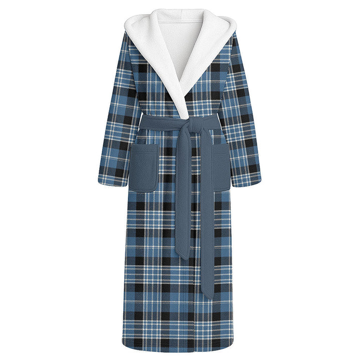 Clark Modern Clan Badge Tartan Flannel Hooded Bathrobe