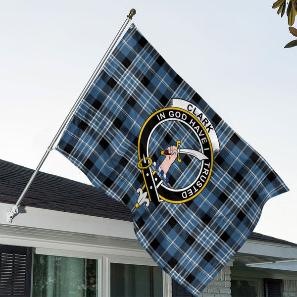 Clark Modern Clan Badge Tartan House Flag