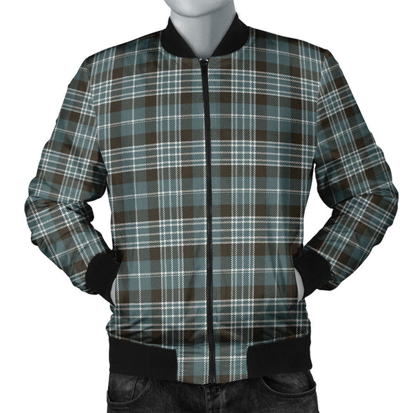 Clark Weathered Clan Badge Tartan Bomber Jacket