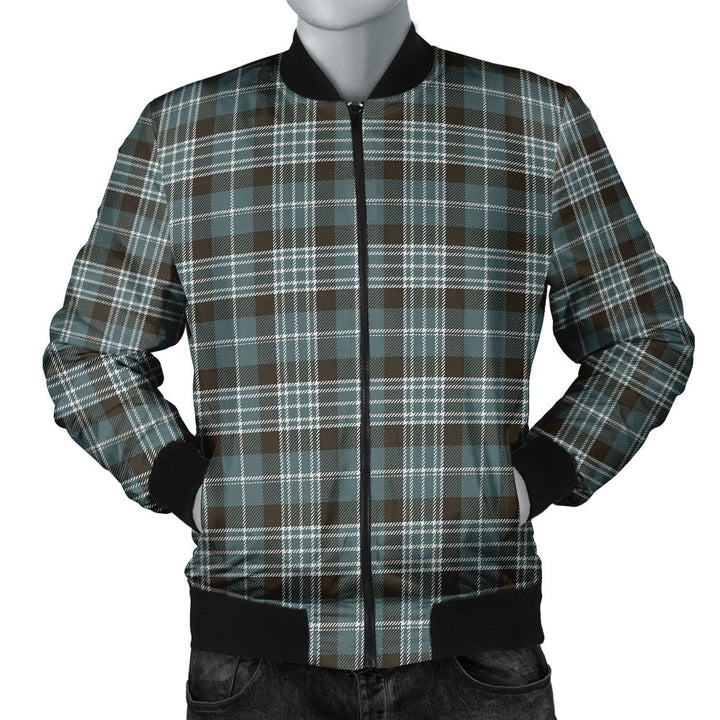 Clark Weathered Clan Badge Tartan Bomber Jacket