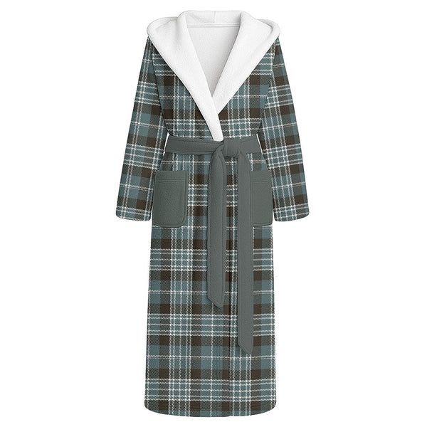 Clark Weathered Clan Badge Tartan Flannel Hooded Bathrobe
