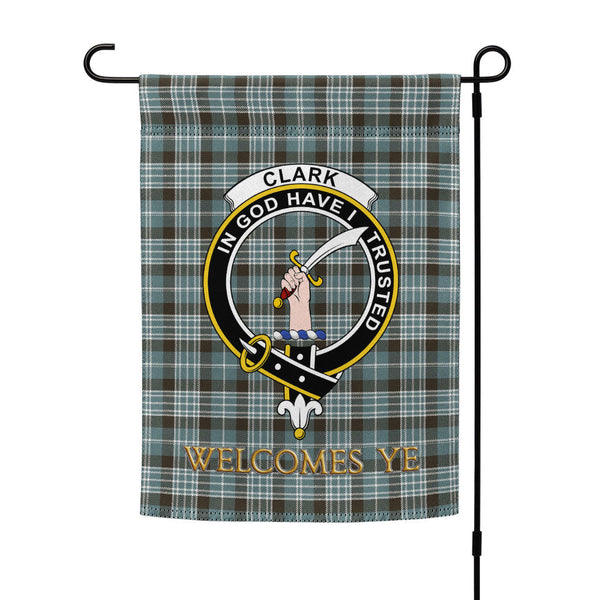 Clark Weathered Clan Badge Tartan Garden Flag