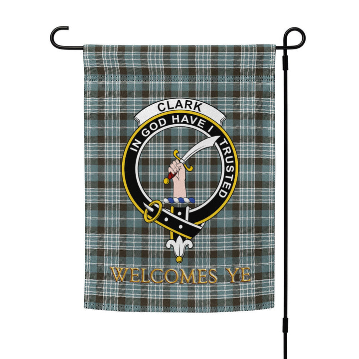 Clark Weathered Clan Badge Tartan Garden Flag