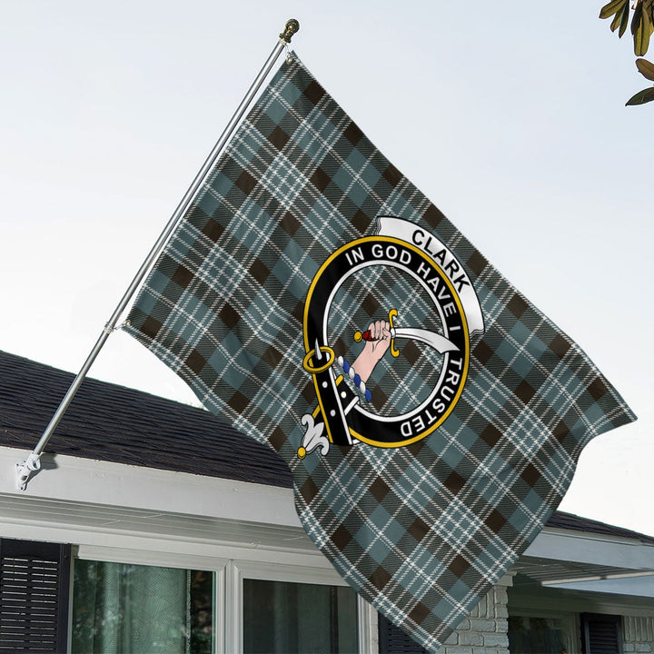 Clark Weathered Clan Badge Tartan House Flag