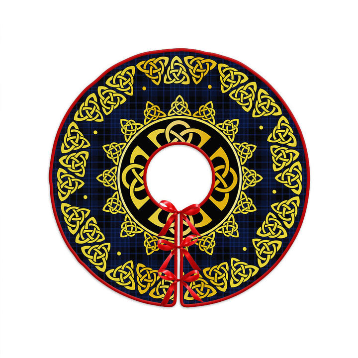 Clark (Clergy) Modern Clan Badge Tartan Christmas Tree Skirt Golden Celtic Heritage
