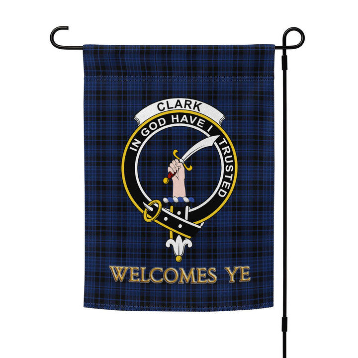 Clark (Clergy) Modern Clan Badge Tartan Garden Flag