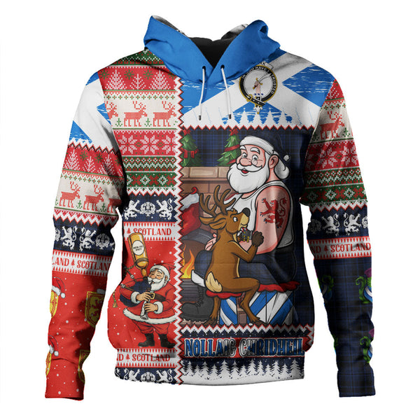 Clark (Clergy) Modern Clan Badge Tartan Hoodie Scottish Santa Tattoo Christmas Comic Patchwork Style