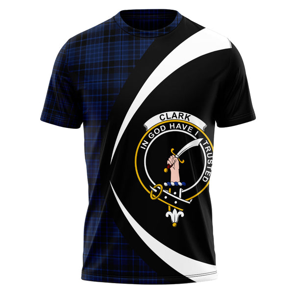 Clark (Clergy) Modern Clan Badge Tartan T-Shirt Circle Style Personalized