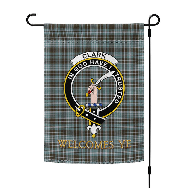 Clark (Clergy) Weathered Clan Badge Tartan Garden Flag