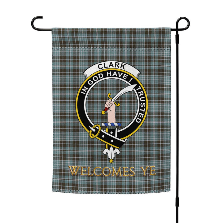 Clark (Clergy) Weathered Clan Badge Tartan Garden Flag