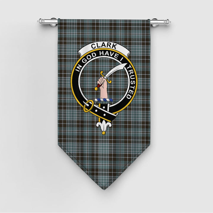Clark (Clergy) Weathered Clan Badge Tartan Gonfalon
