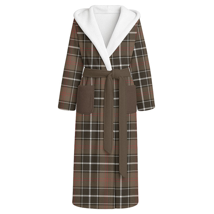 Cleghorn Weathered Clan Badge Tartan Flannel Hooded Bathrobe
