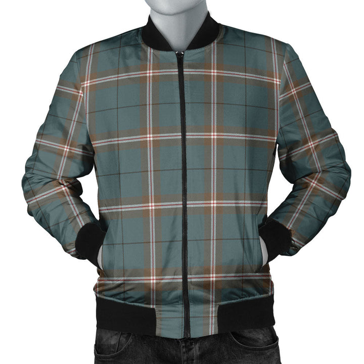 Cleland Weathered Clan Badge Tartan Bomber Jacket