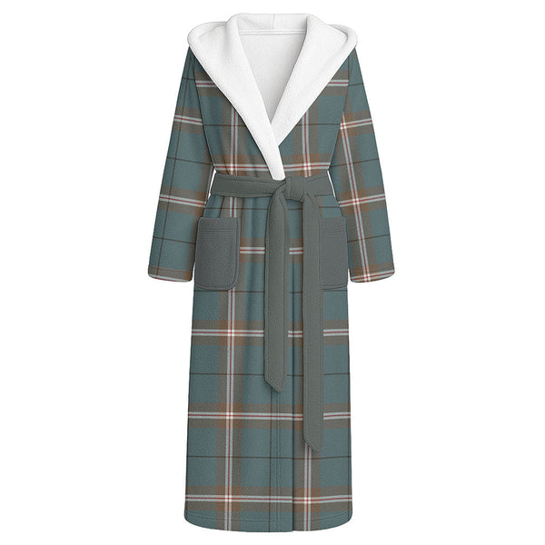 Cleland Weathered Clan Badge Tartan Flannel Hooded Bathrobe